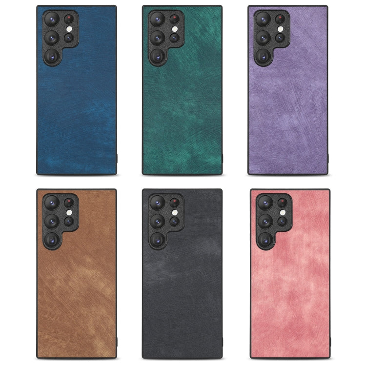 For Samsung Galaxy S25 5G Vintage Leather PC Back Cover Phone Case(Purple) by buy2fix