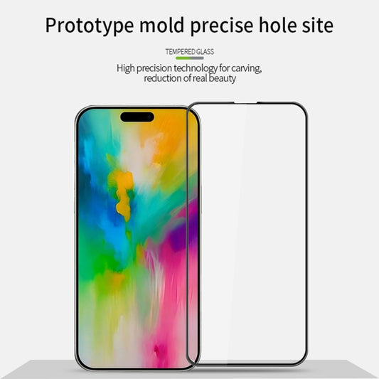 For iPhone 16 Pro Max MOFI 9H 3D Explosion-proof Curved Screen Tempered Glass Film(Black) by MOFI