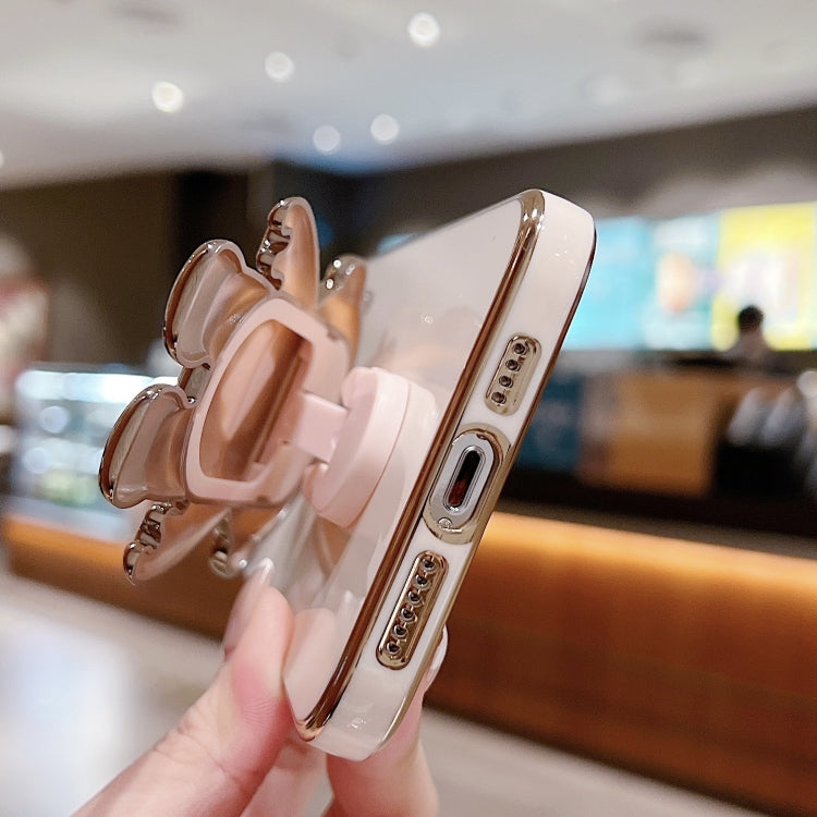 For iPhone 16 Pro Electroplating Astronaut Holder Phone Case(Green) by buy2fix