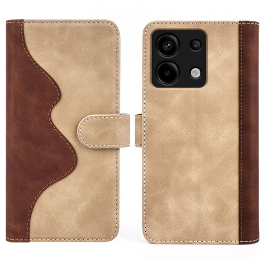 For Xiaomi Redmi Note 13 Pro 5G Stitching Horizontal Flip Leather Phone Case(Yellow) by buy2fix