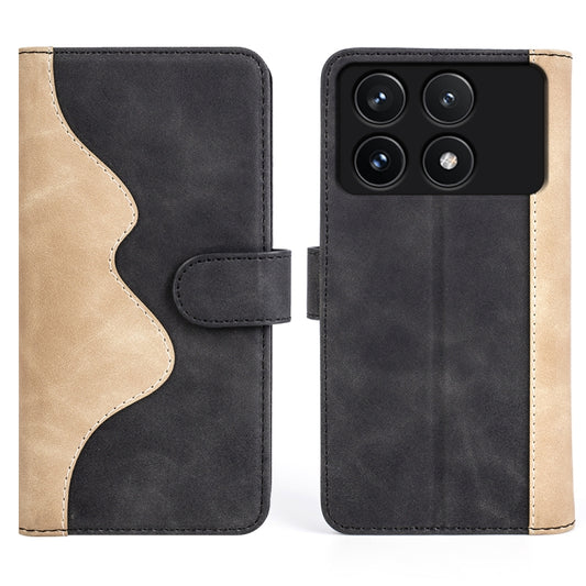 For Xiaomi Redmi K70 Stitching Horizontal Flip Leather Phone Case(Black) by buy2fix