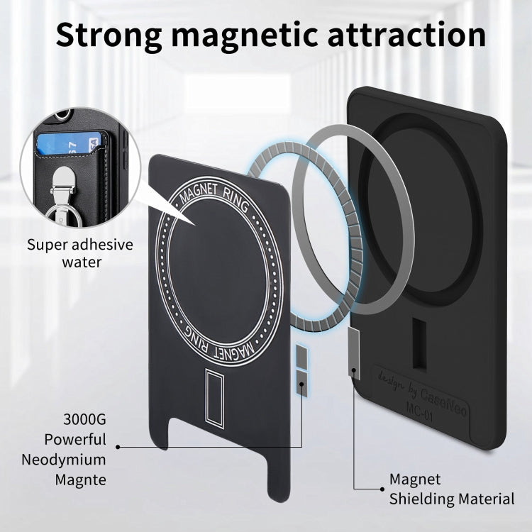 For iPhone 15 Skin Feel Ring Holder Wallet Magnetic Phone Case(Black) - iPhone 15 Cases by buy2fix | Online Shopping UK | buy2fix