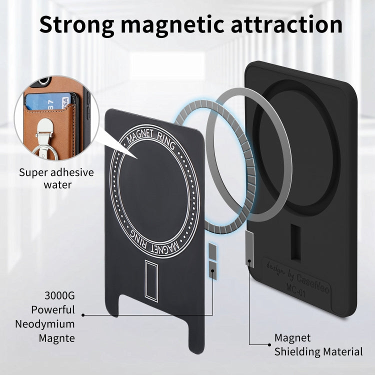 For iPhone 15 Skin Feel Ring Holder Wallet Magnetic Phone Case(Brown) - iPhone 15 Cases by buy2fix | Online Shopping UK | buy2fix