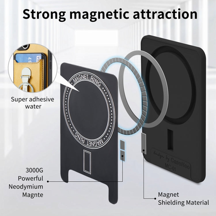 For iPhone 15 Skin Feel Ring Holder Wallet Magnetic Phone Case(Yellow) - iPhone 15 Cases by buy2fix | Online Shopping UK | buy2fix