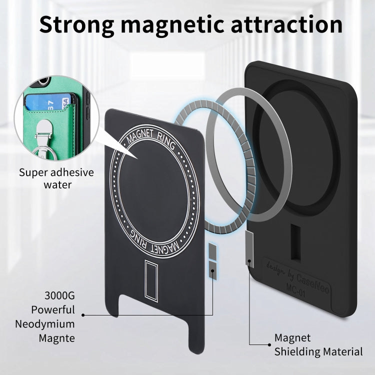 For iPhone 15 Skin Feel Ring Holder Wallet Magnetic Phone Case(Green) - iPhone 15 Cases by buy2fix | Online Shopping UK | buy2fix