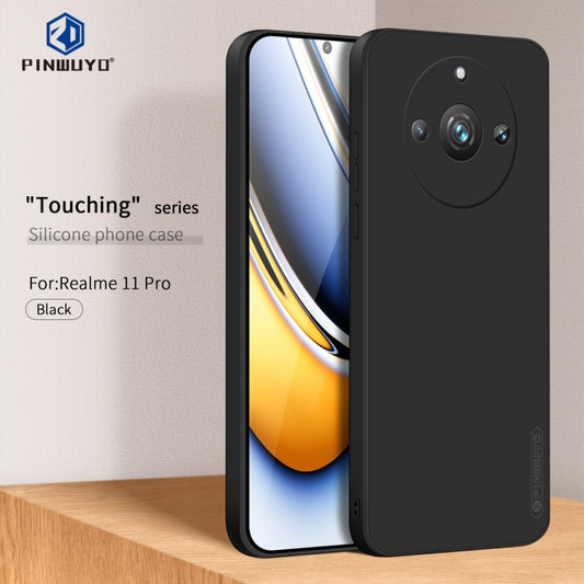 For Realme 11Pro / 11 Pro+ PINWUYO Sense Series Liquid Silicone TPU Phone Case(Black) by PINWUYO