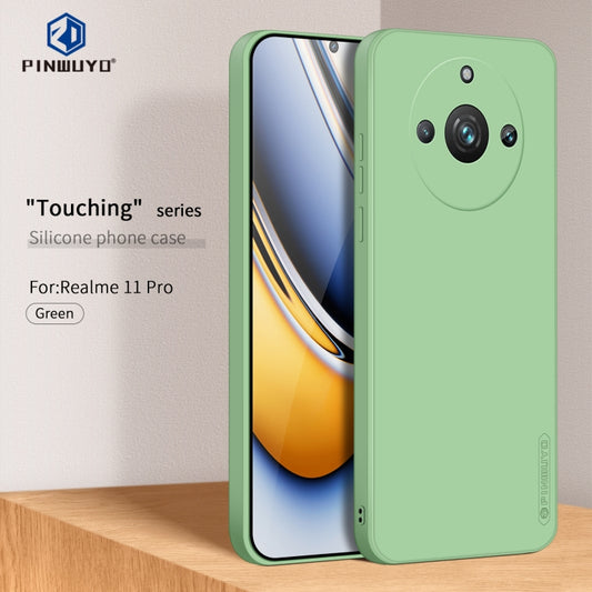 For Realme 11Pro / 11 Pro+ PINWUYO Sense Series Liquid Silicone TPU Phone Case(Green) by PINWUYO