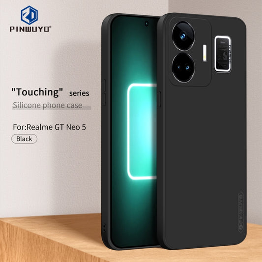 For Realme GT Neo5 PINWUYO Sense Series Liquid Silicone TPU Phone Case(Black) by PINWUYO