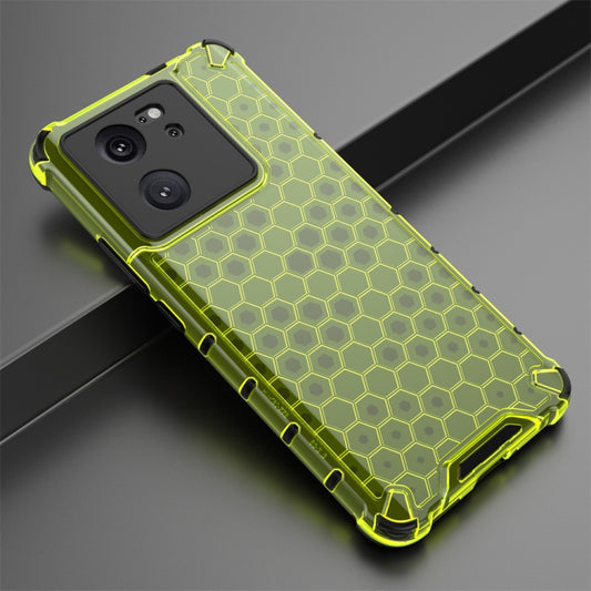 For Xiaomi 13T Shockproof Honeycomb Phone Case(Green) by buy2fix