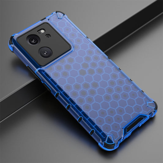 For Xiaomi 13T Pro Shockproof Honeycomb Phone Case(Blue) by buy2fix