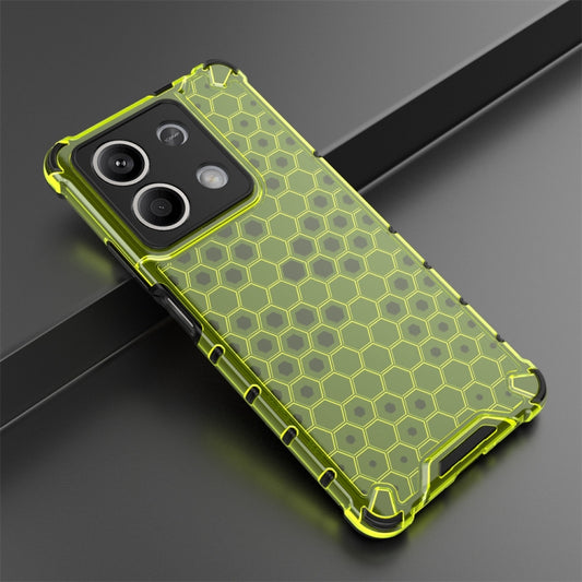 For Redmi Note 13 Shockproof Honeycomb Phone Case(Green) by buy2fix