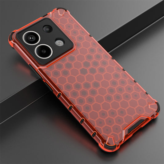 For Redmi Note 13 Pro 5G Shockproof Honeycomb Phone Case(Red) by buy2fix