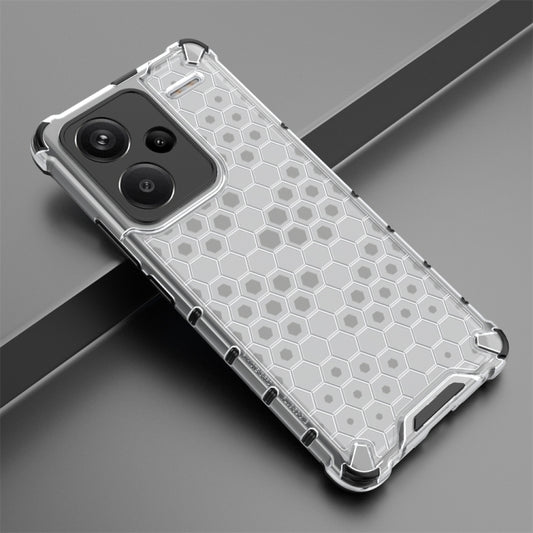 For Redmi Note 13 Pro+ Shockproof Honeycomb Phone Case(White) by buy2fix