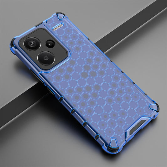 For Redmi Note 13 Pro+ Shockproof Honeycomb Phone Case(Blue) by buy2fix