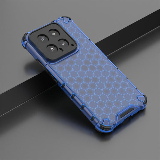 For Xiaomi 14 Shockproof Honeycomb Phone Case(Blue) by buy2fix