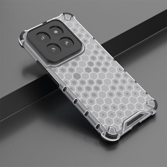 For Xiaomi 14 Pro Shockproof Honeycomb Phone Case(White) by buy2fix