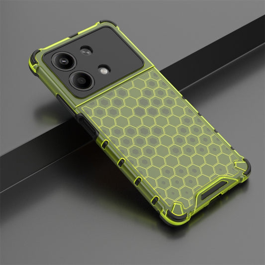 For Redmi Note 13R Pro Shockproof Honeycomb Phone Case(Green) by buy2fix