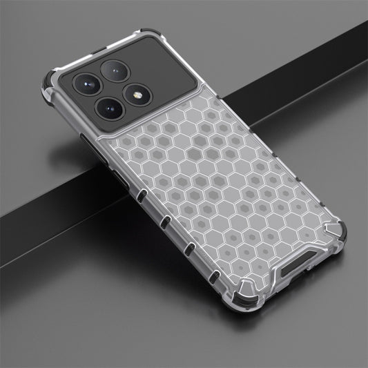 For Xiaomi Poco X6 Pro Shockproof Honeycomb Phone Case(White) by buy2fix