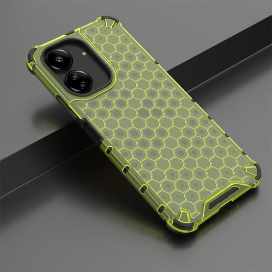 For Redmi 13C 4G Shockproof Honeycomb Phone Case(Green) by buy2fix