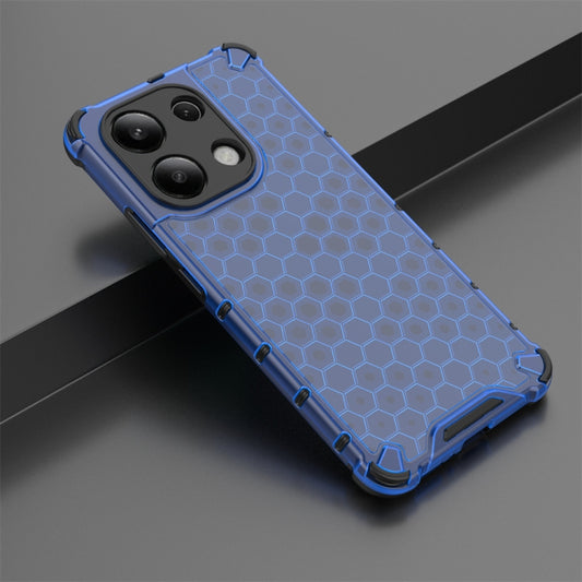 For Redmi Note 13 4G Global Shockproof Honeycomb Phone Case(Blue) by buy2fix