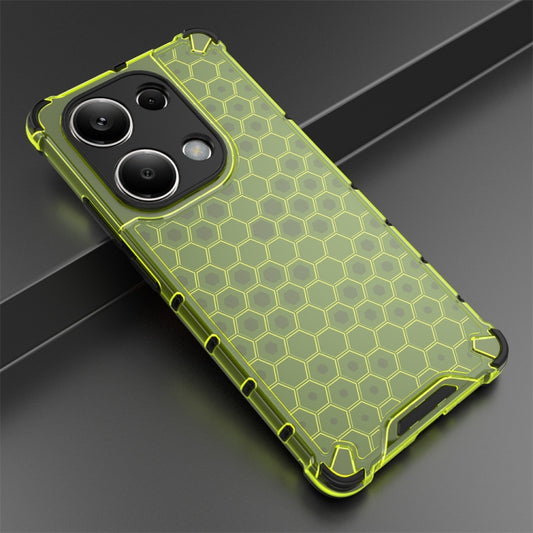 For Redmi Note 13 Pro 4G Shockproof Honeycomb Phone Case(Green) by buy2fix