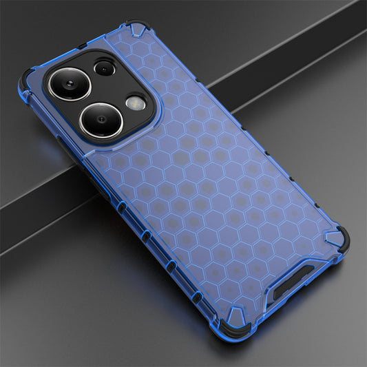 For Redmi Note 13 Pro 4G Shockproof Honeycomb Phone Case(Blue) by buy2fix