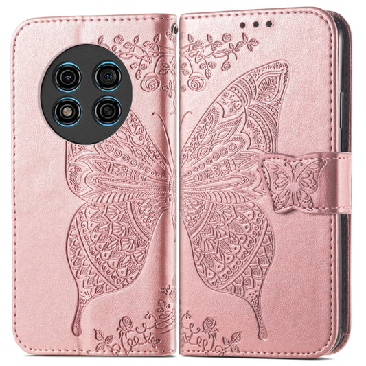 For Ulefone Note 15 Butterfly Love Flower Embossed Leather Phone Case(Rose Gold) by buy2fix