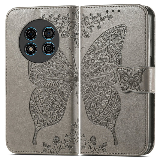 For Ulefone Note 15 Butterfly Love Flower Embossed Leather Phone Case(Gray) by buy2fix