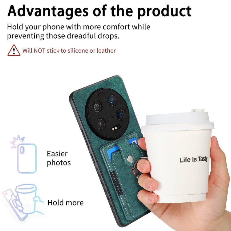 For Xiaomi 13 Ultra Retro Skin-feel Ring Card Wallet Phone Case(Green) by buy2fix