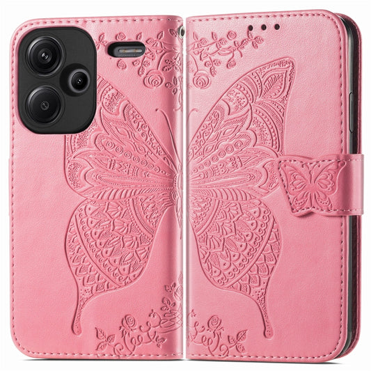 For Xiaomi Redmi Note 13 Pro+ Butterfly Love Flower Embossed Leather Phone Case(Pink) by buy2fix