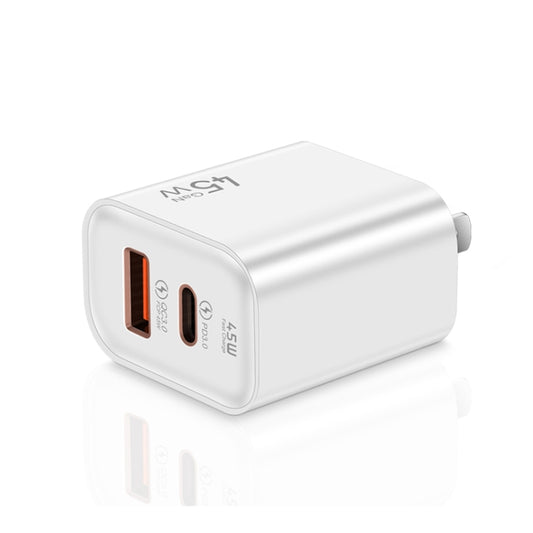 45PQ 45W PD25W + QC3.0 20W USB Fully Compatible Super Fast Charger, US Plug(White) by buy2fix