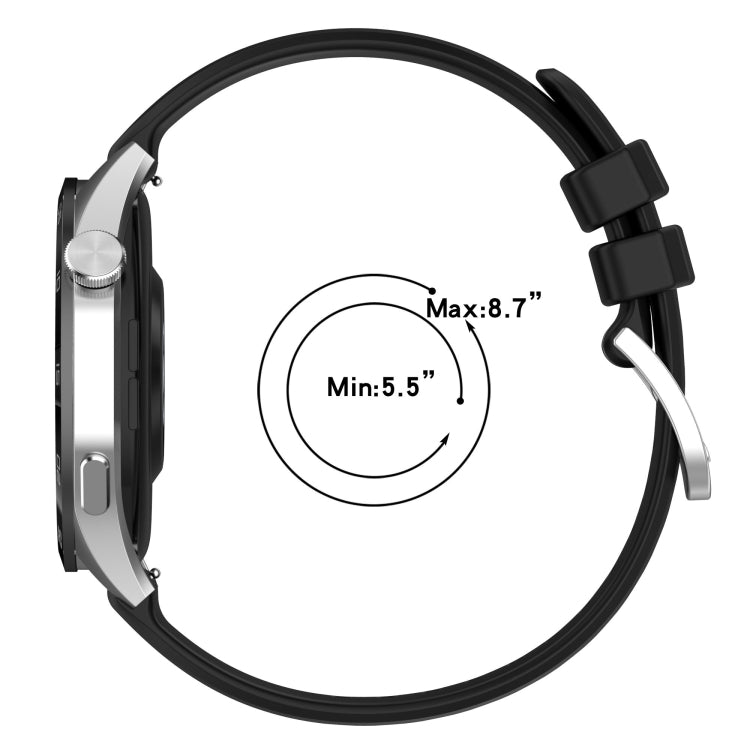 For Huawei Watch GT3 42mm 20mm Liquid Glossy Silver Buckle Silicone Watch Band(Dark Blue) by buy2fix