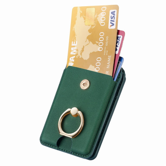 Magsafe Cross Vertical Card Bag Case For iPhone 15 / 14 / 13(Green) - Adhesive Card Holders by buy2fix | Online Shopping UK | buy2fix