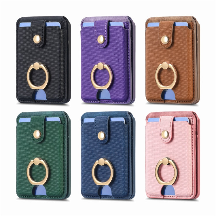 Magsafe Cross Vertical Card Bag Case For iPhone 15 / 14 / 13(Brown) - Adhesive Card Holders by buy2fix | Online Shopping UK | buy2fix