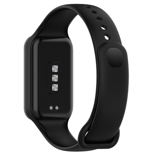 For Xiaomi Mi Band 8 Active Solid Color Integrated Silicone Watch Band(Black) - Watch Bands by buy2fix | Online Shopping UK | buy2fix