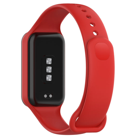 For Xiaomi Mi Band 8 Active Solid Color Integrated Silicone Watch Band(Red) - Watch Bands by buy2fix | Online Shopping UK | buy2fix