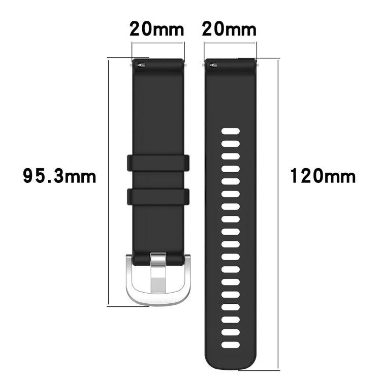 For Garmin Forerunner245 / 245 Music Liquid Glossy Silver Buckle Silicone Watch Band(Green) by buy2fix