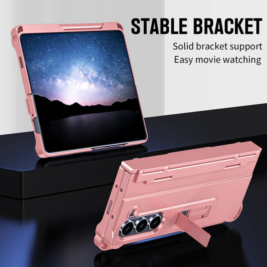 For Samsung Galaxy Z Fold5 5G Diamond Case-film Integral Hinge Shockproof Phone Case with Pen(Pink) - Galaxy Z Fold5 Cases by buy2fix | Online Shopping UK | buy2fix