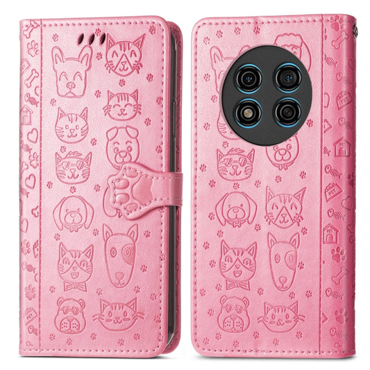 For Ulefone Note 15 Cat and Dog Embossed Leather Phone Case(Pink) by buy2fix