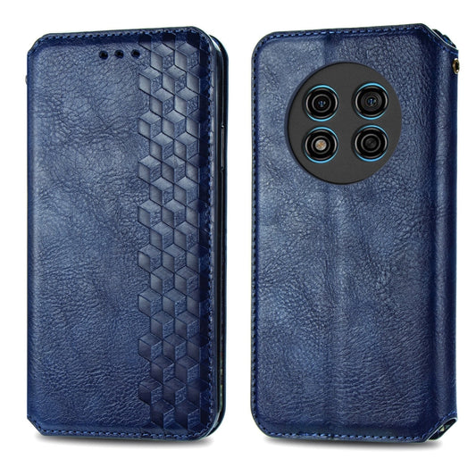 For Ulefone Note 15 Cubic Grid Pressed Magnetic Leather Phone Case(Blue) by buy2fix