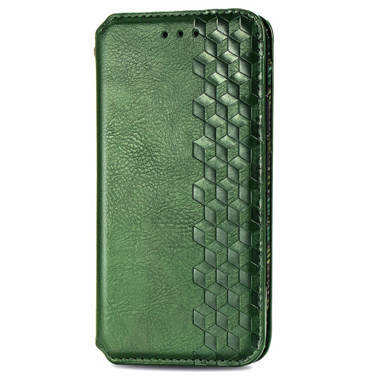 For OnePlus 12 Cubic Grid Pressed Magnetic Leather Phone Case(Green) by buy2fix
