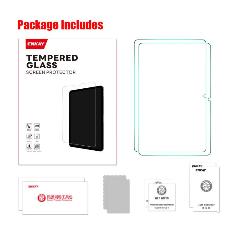 For Xiaomi Redmi Pad SE 11 2pcs ENKAY Hat-Prince 0.33mm Explosion-proof Tempered Glass Film by ENKAY