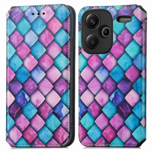 For Xiaomi Redmi Note 13 Pro+ CaseNeo Colorful Magnetic Leather Phone Case(Purple Scales) by buy2fix