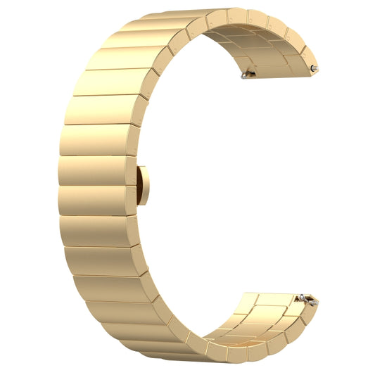 For Garmin Vivoactive 4S One Bead Butterfly Buckle Stainless Steel Metal Watch Band(Gold) by buy2fix