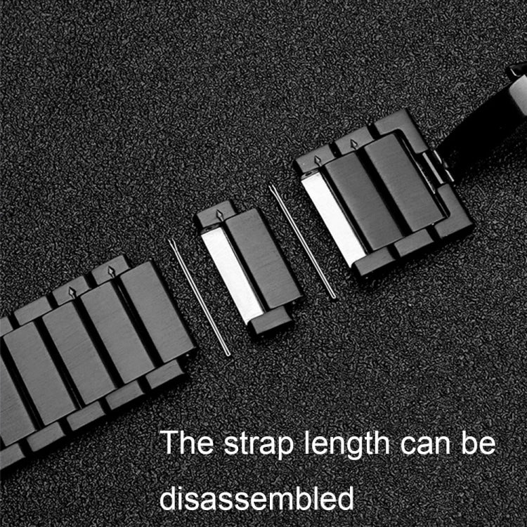 For Garmin Vivoactive 4S One Bead Butterfly Buckle Stainless Steel Metal Watch Band(Gray) by buy2fix
