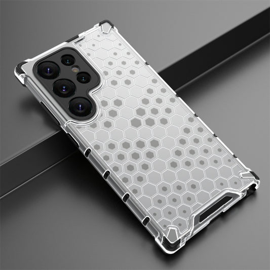 For Samsung Galaxy S24 Ultra 5G Shockproof Honeycomb Phone Case(White) by buy2fix