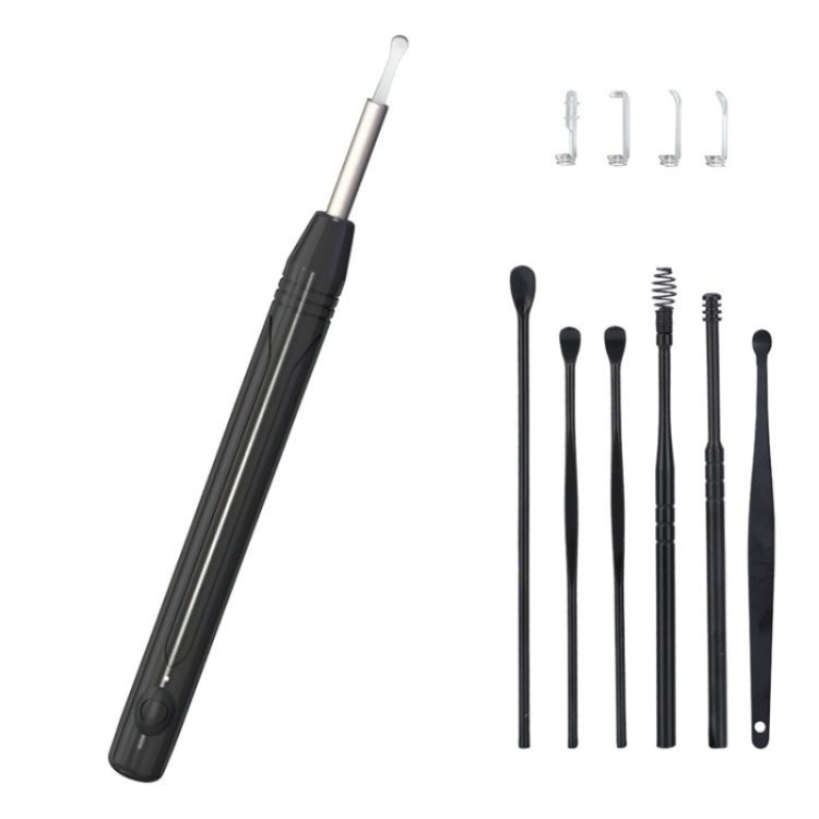 W1 Smart WiFi Ear Pick Cleaning Kit Ear Wax Removal Tool with LED Light(Black) by buy2fix