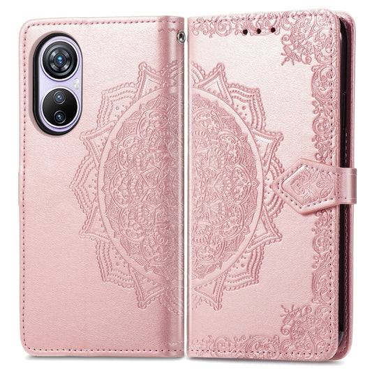 For Blackview A200 Pro Mandala Flower Embossed Leather Phone Case(Rose Gold) by buy2fix