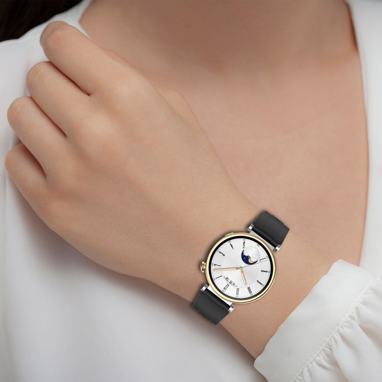 For Huawei Watch GT4 46mm Official Steps Style Silver Buckle Silicone Watch Band(Gray) by buy2fix