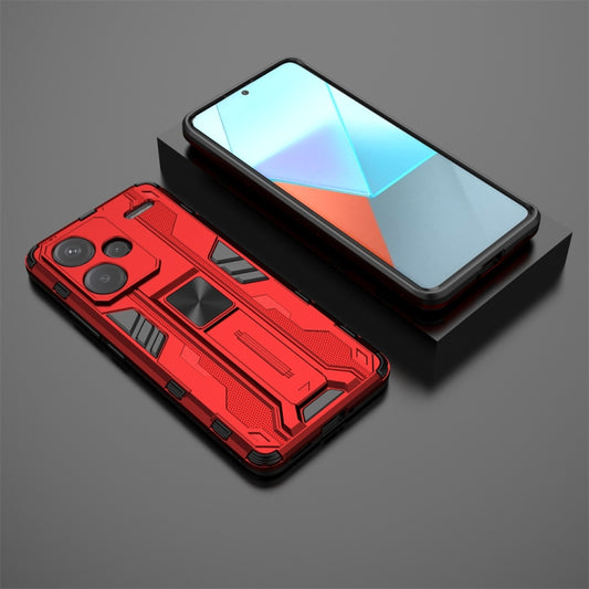 For Redmi Note 13 Pro+ Supersonic Armor PC Hybrid TPU Phone Case(Red) by buy2fix